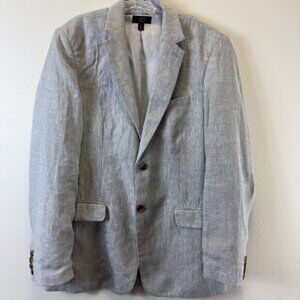 Club Room Luxury 100% Linen Men’s Gray Sports Coat Jacket Large Business Travel
